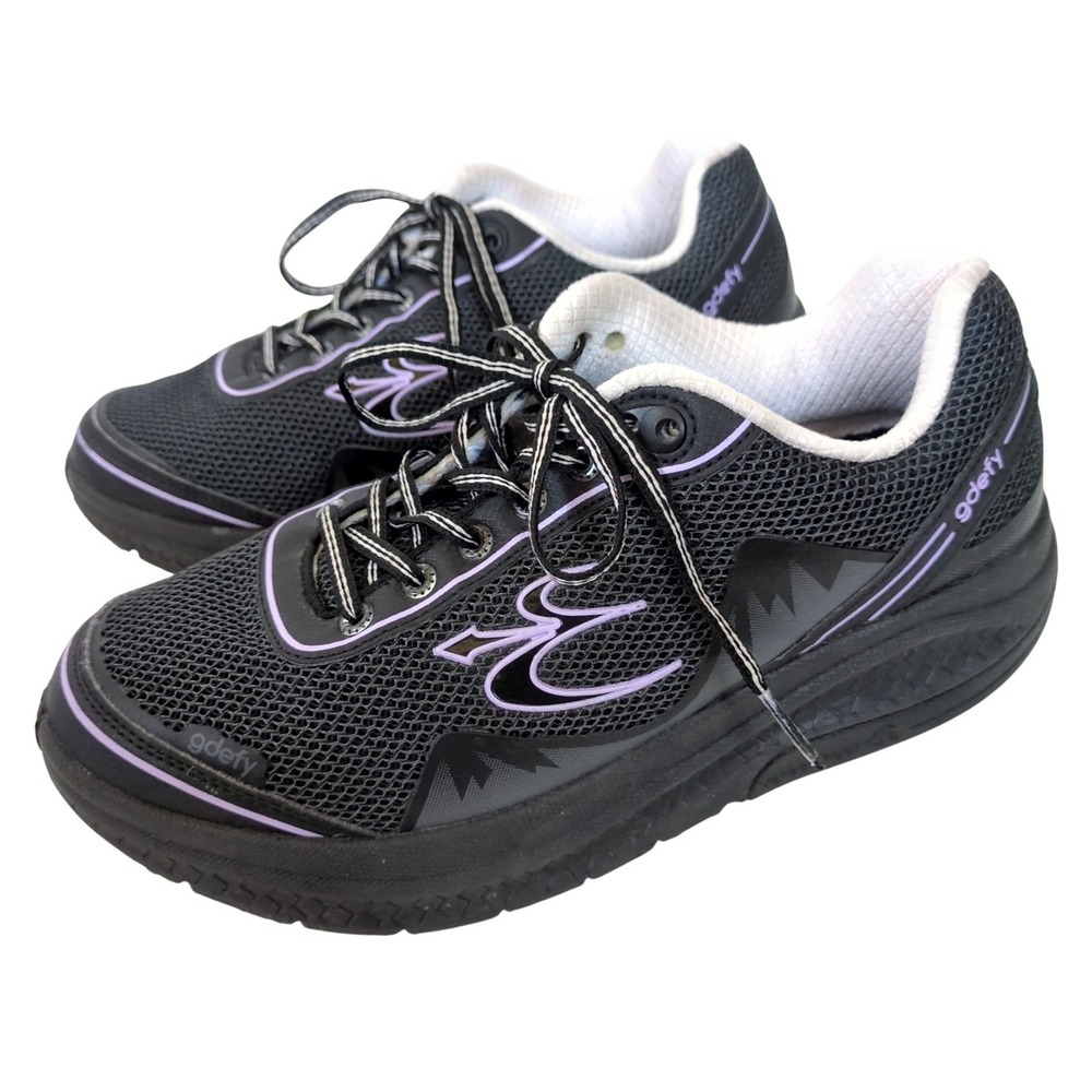 Gravity Defyer GDefy Mighty Walk VersoShock Shoes Wom 9.5 Black Purple TB9024FLP